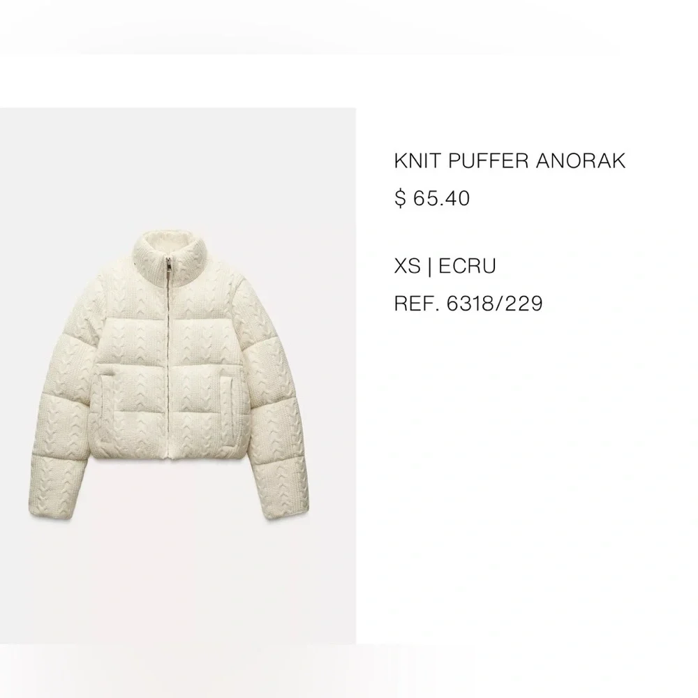 Zara Cream Textured Women's Turtleneck Sweater Jacket - Picture 2 of 9